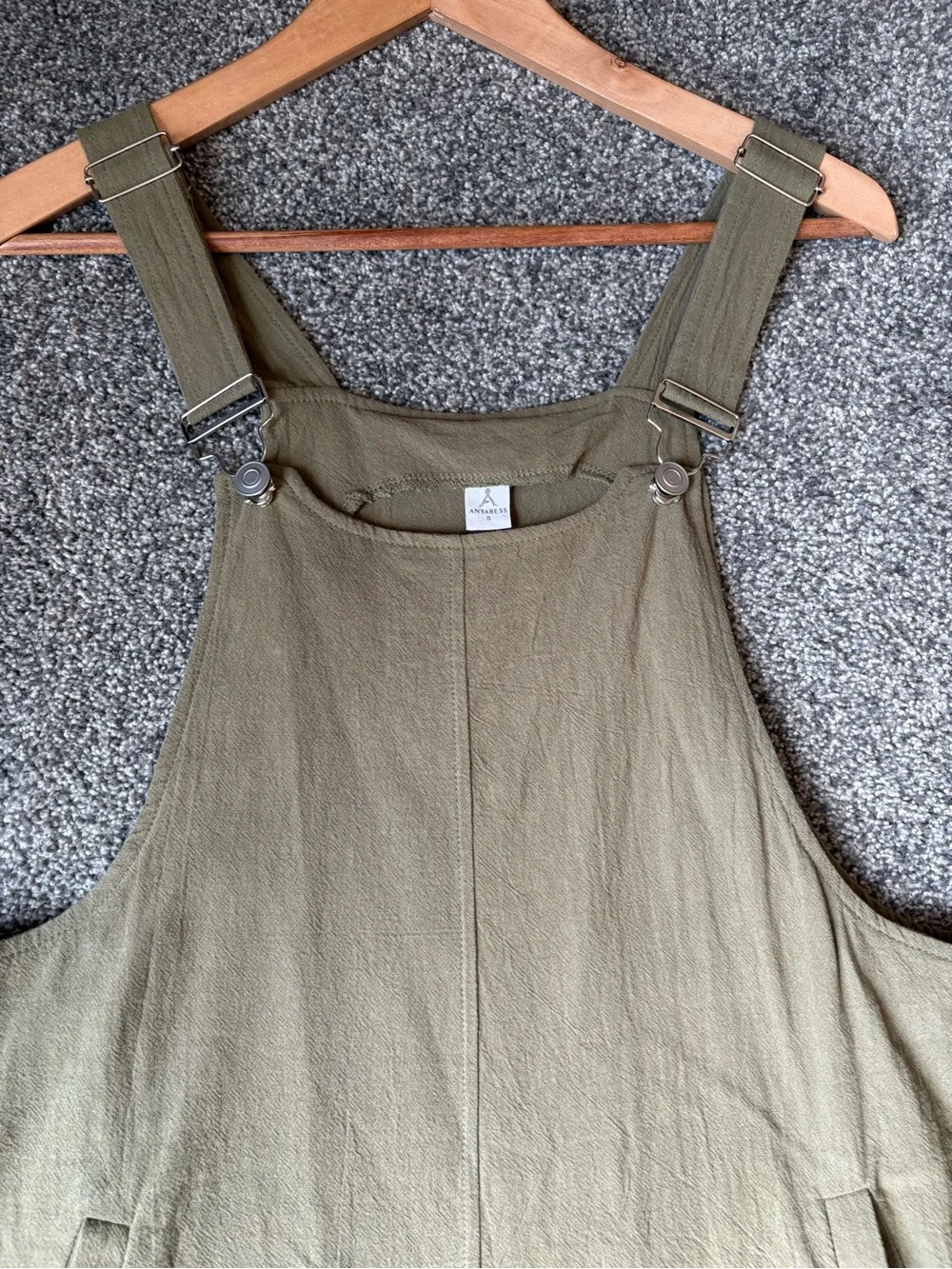 Anrabess Army Green Short Alls Jumper Overalls Fall Staple Size small